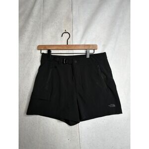 The North Face Womens Flash dry Black Hiking Shorts Sz 8 Belted Cargo Pockets